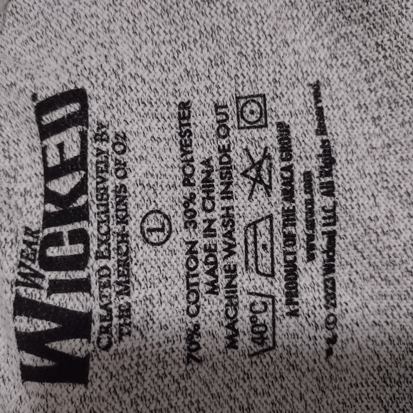 NWOT Wicked hoodie sweatshirt grey with purple accents - Picture 7 of 7